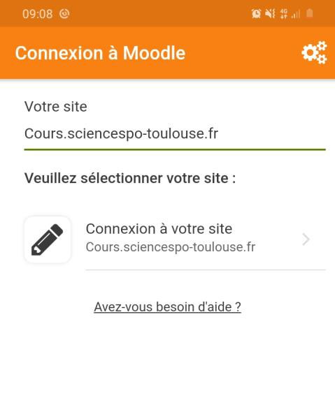 COnfiguration appli Moodle